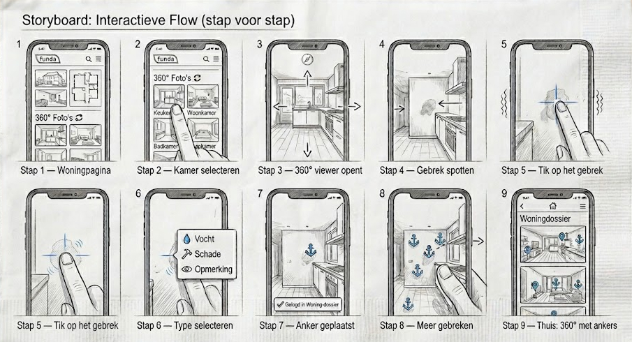 Storyboard Alternatief B: Panorama Tap interactieflow